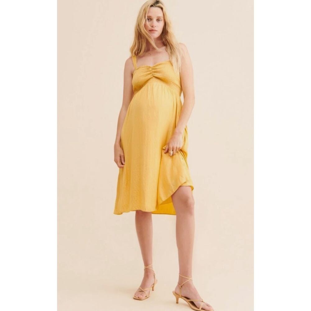 Hatch Maternity Gemma Dress Women's Light Yellow Maternity Womens Size XS
